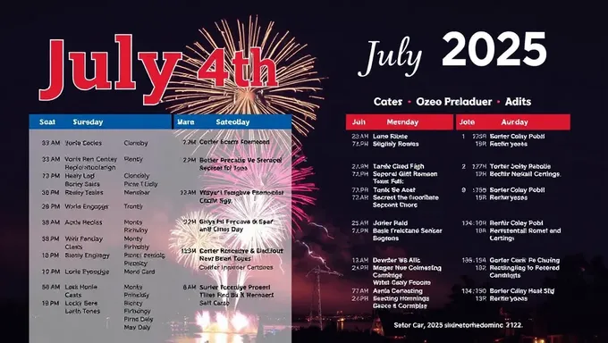 Cary Illinois 2025 July 4th Fireworks Schedule Times