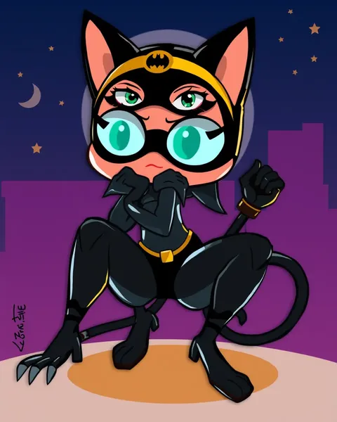 Catwoman Cartoon Image: Image of Catwoman in Cartoon Form