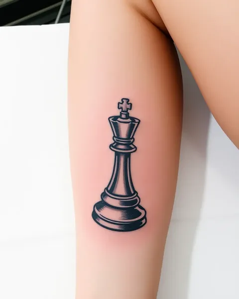 Chess Piece Tattoo Symbolizing Strategic Life Moves