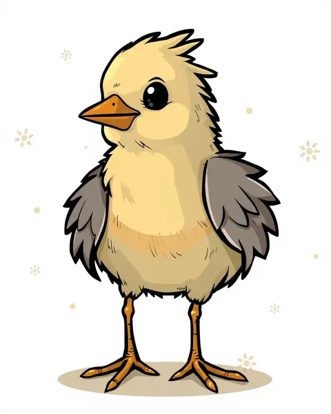 Chick's Cartoon Picture with Big Round Eyes