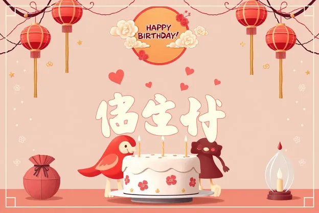 Chinese Happy Birthday Images with Beautiful Backgrounds