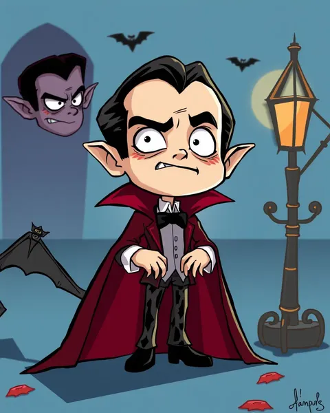 Classic Cartoon Images of Vampires in Retro Style