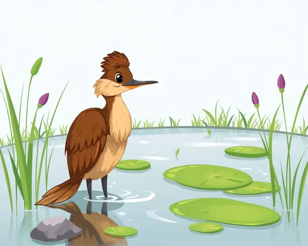 Clean Cartoon Pond Reed PNG Image