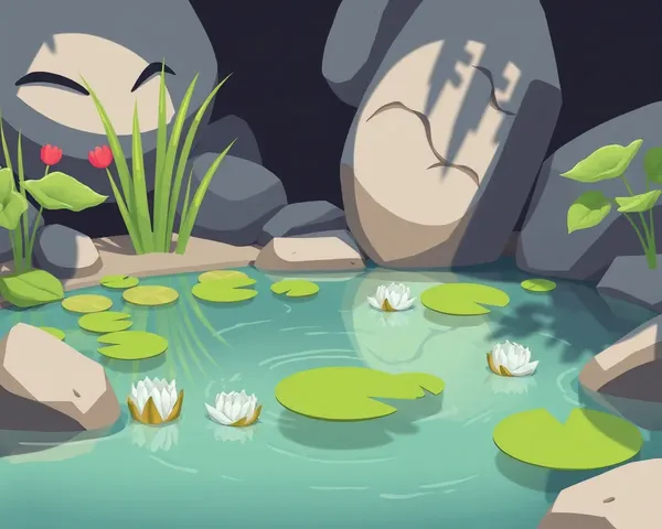 Clean Pond Water Cartoon PNG Image Needed