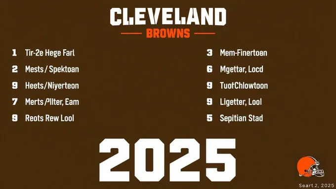 Cleveland Browns 2025 Schedule Details Revealed