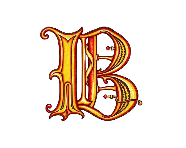 Clipart Illuminated Medieval Letter B PNG Image