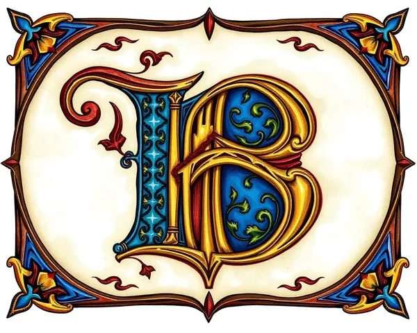 Clipart of Illuminated Medieval Letter B PNG