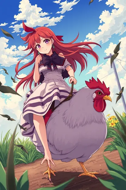 Cock Riding Anime Girl with Redhead Hair