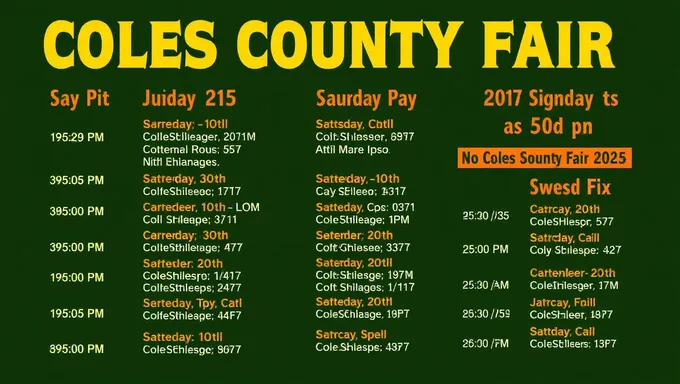 Coles County Fair 2025 Schedule Announced