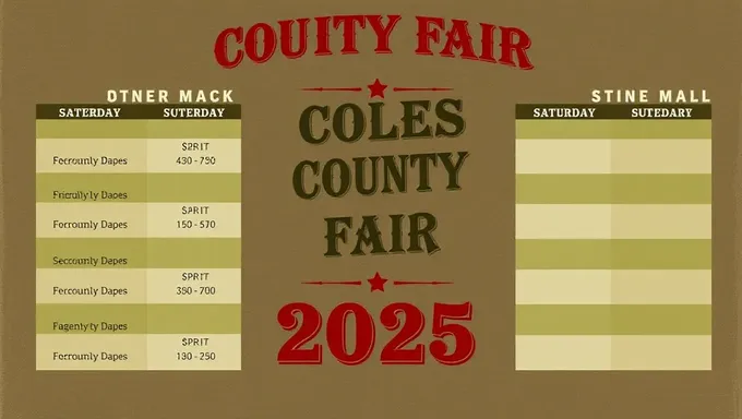 Coles County Fair 2025 Schedule of Events