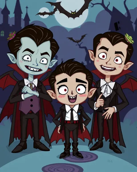 Collection of Cartoon Images of Vampires and Monsters