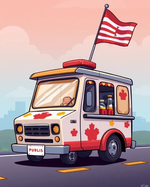 Colorful Cartoon Food Truck Images for Foodie Fun