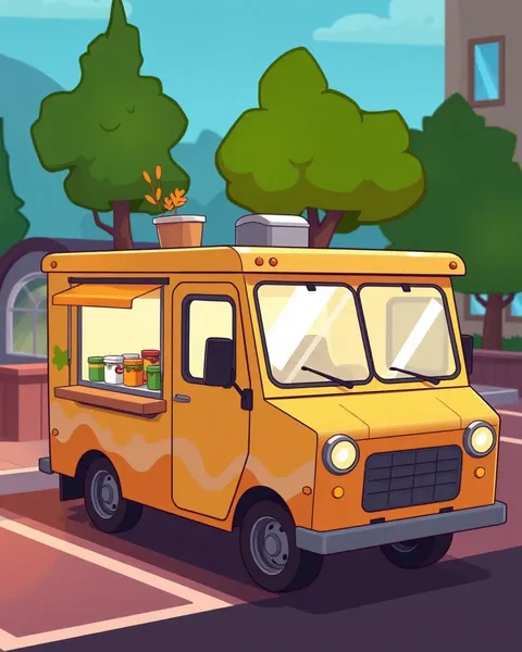 Colorful Cartoon Food Truck Images for a Happy Meal