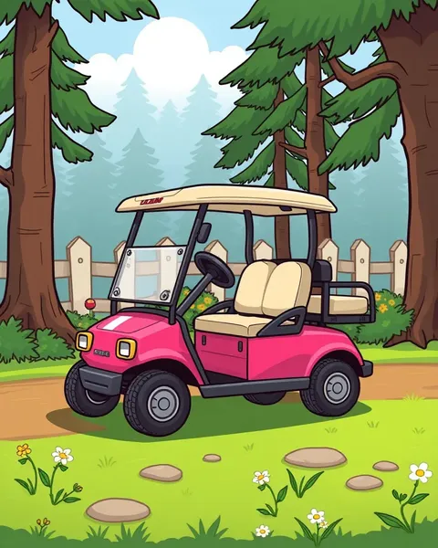 Colorful Cartoon Golf Cart Pictures Evoke Fun