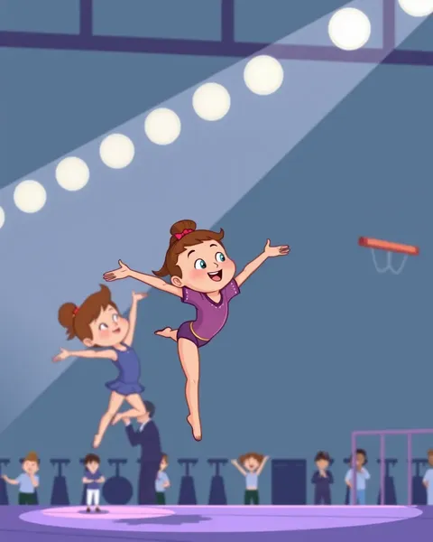 Colorful Cartoon Gymnastics Pictures Entertain Audiences