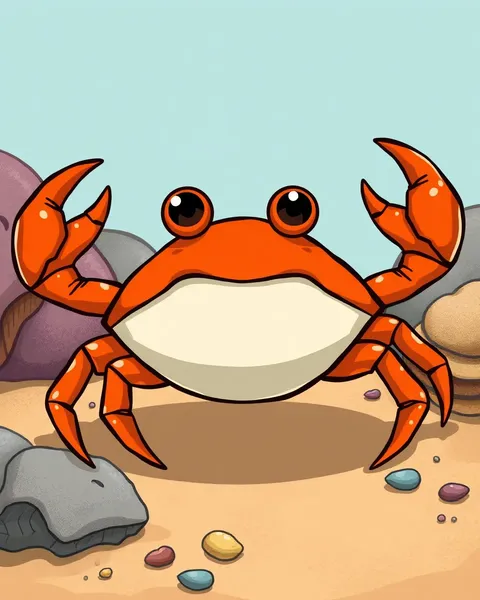 Colorful Cartoon Image of a Crab's Body