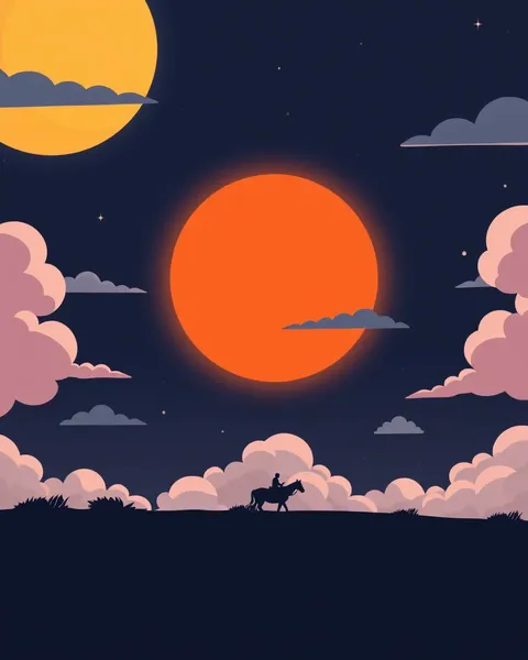 Colorful Cartoon Images of Solar Eclipse Phenomenon