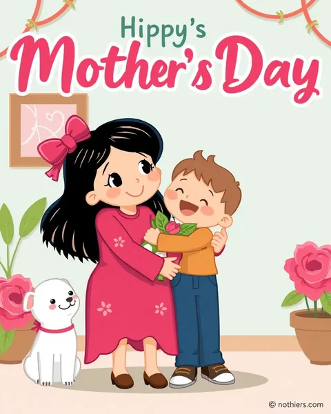 Colorful Cartoon Mothers Day Pictures to Share