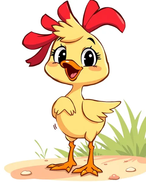 Colorful Cartoon Picture of Chick's Happy Face