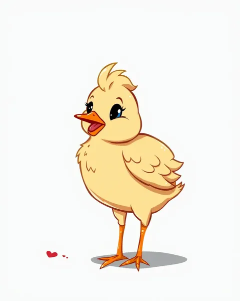 Colorful Cartoon Picture of Happy Little Chick