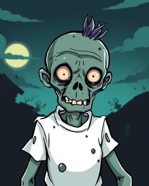 Colorful Cartoon Picture of a Zombie