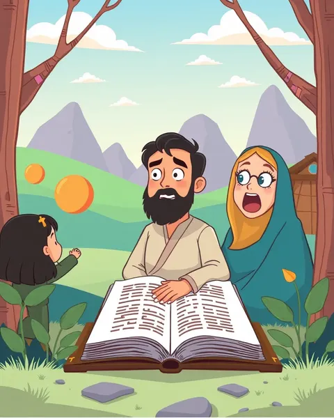 Colorful Cartoon Picture of the Holy Bible