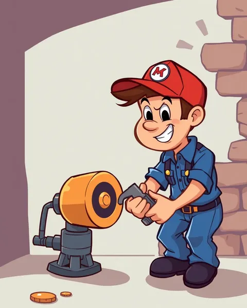 Colorful Cartoon Pictures of Plumber's Toolbox and Wrenches