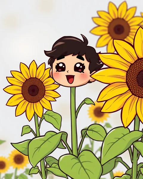 Colorful Cartoon Sunflower Images Online