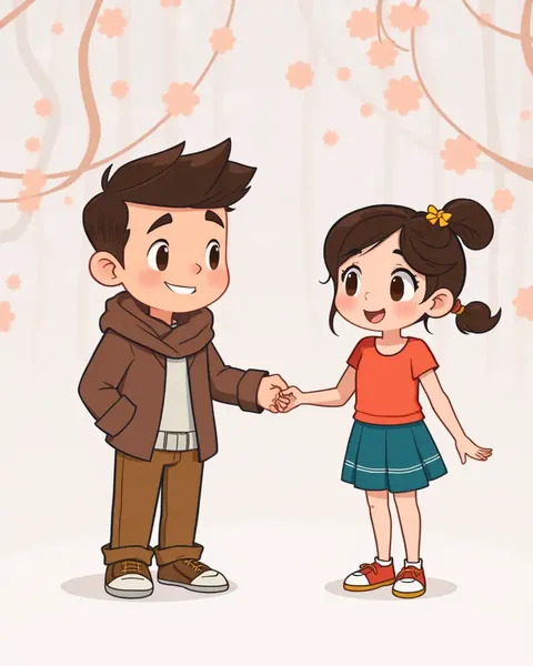 Colorful Father Daughter Cartoon Images