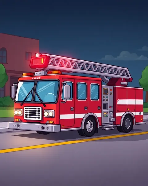 Colorful Fire Engine Cartoon Pictures for Kids' Happiness