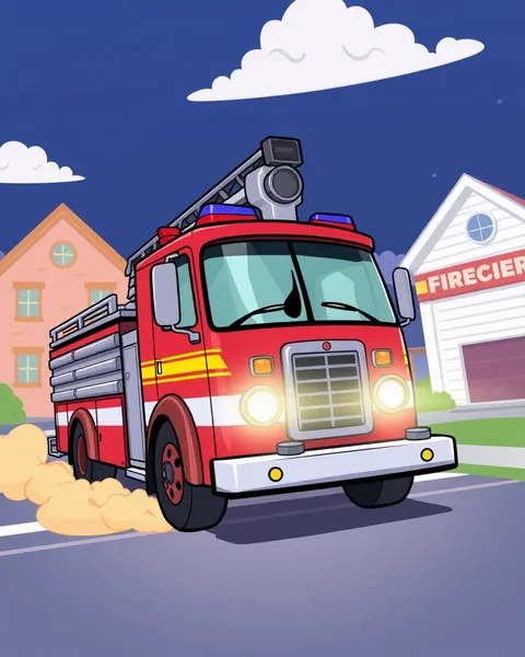 Colorful Firetruck Cartoon Images