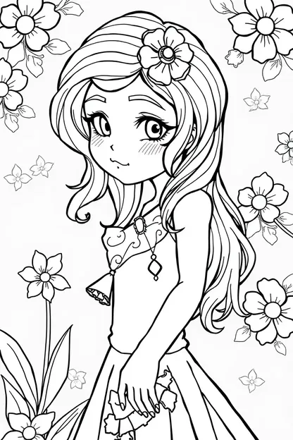 Colorful Girl Coloring Book Pages for Kids