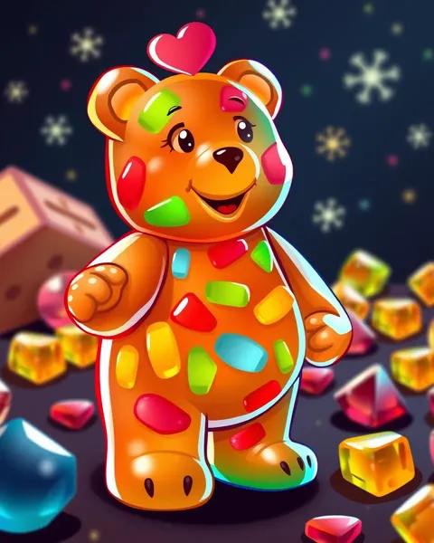 Colorful Gummy Bear Cartoon Pictures for Children