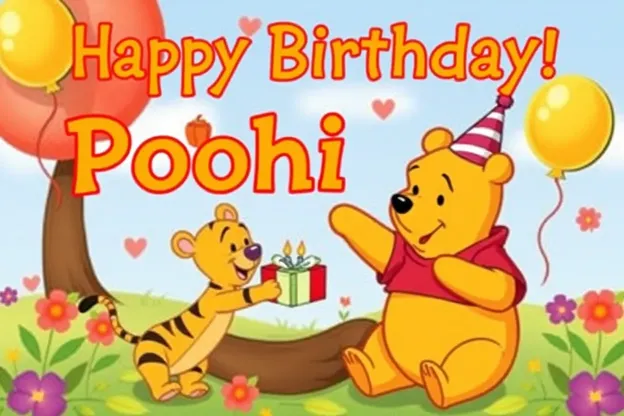 Colorful Happy Birthday Pooh Images to Download