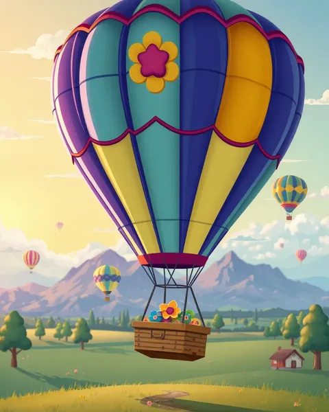 Colorful Hot Air Balloon Cartoon Images for Joy