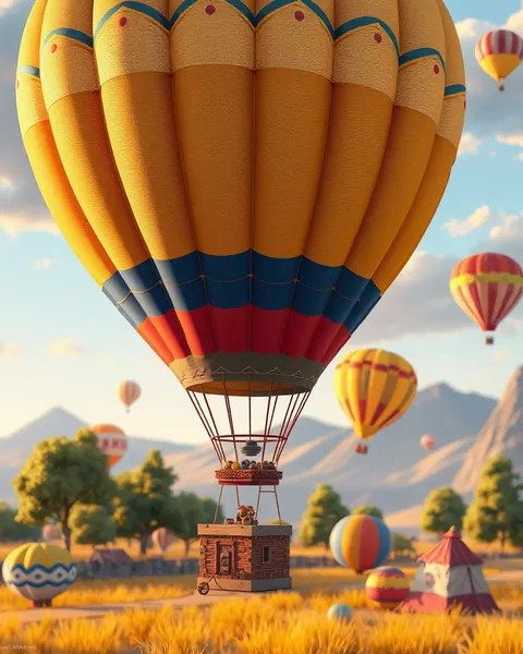 Colorful Hot Air Balloon Cartoon Pictures