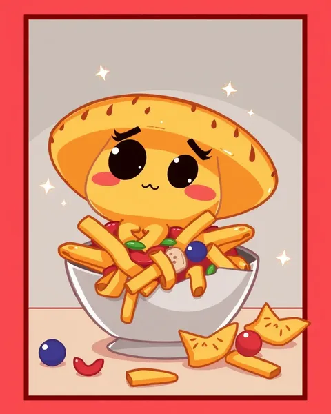 Colorful Nachos Images Cartoon for Designers