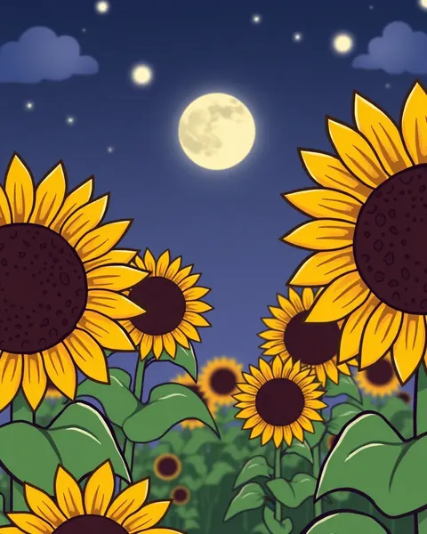 Colorful Sunflower Cartoon Images for Design