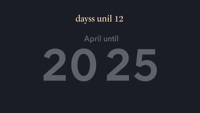 Countdown to April 12 2025 Is On