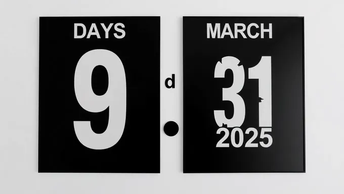 Countdown to March 31, 2025 in Days