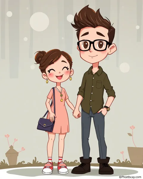 Couple's Cartoon Photos Convey Happy Moments