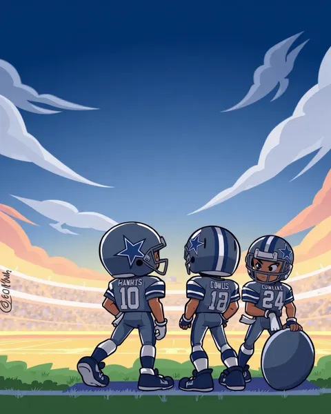 Cowboys Cartoon Images in Dallas Style