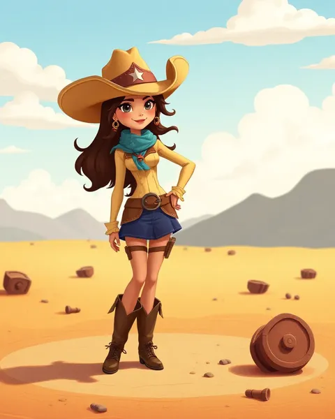 Cowgirl Cartoon Images in Classic Animation Style