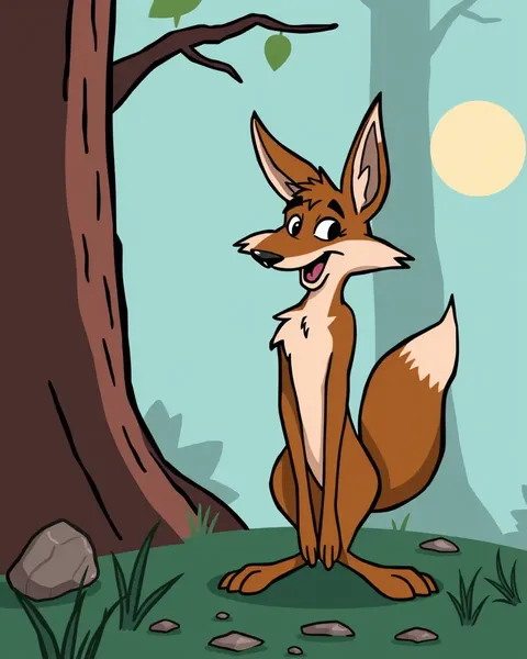 Coyote Images Cartoon with Funny Character Illustrations