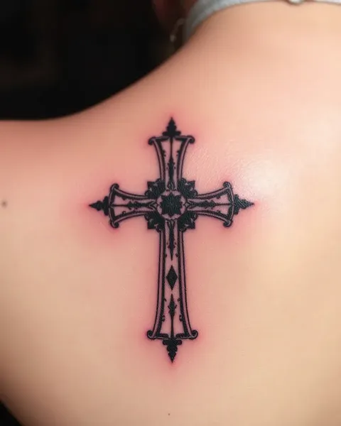 Cross Tattoo Design for Women's Femininity