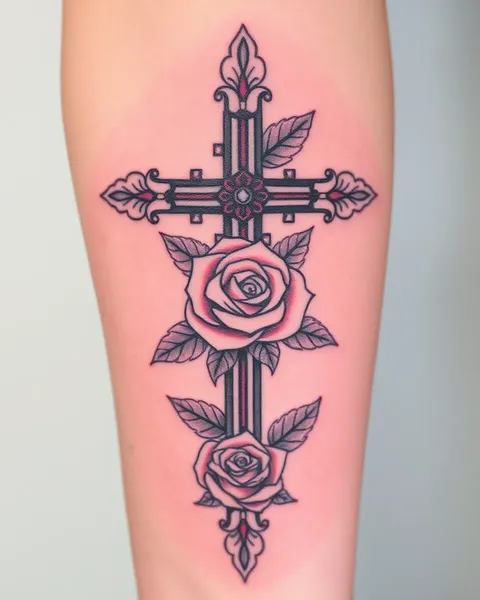 Cross and Rose Tattoo Symbolic Significance