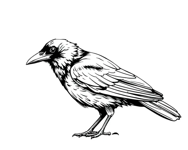 Crow Drawings PNG Graphics Collection