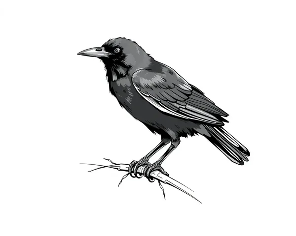 Crow Drawings PNG Illustrations Gallery