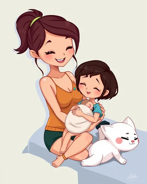 Cute Breastfeeding Picture Cartoon Illustrates Breastfeeding as Normal