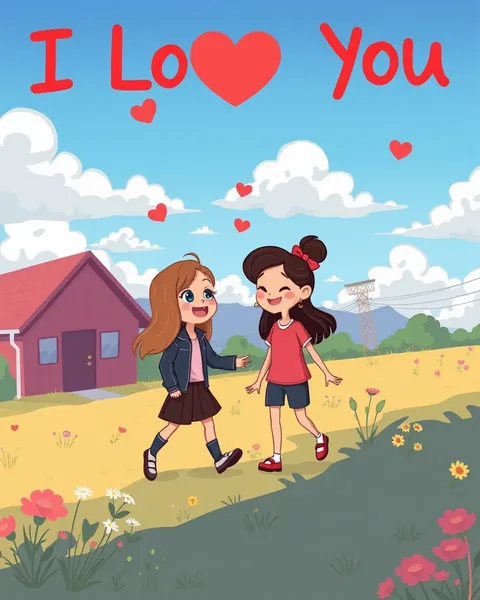 Cute Cartoon Pictures of I Love You